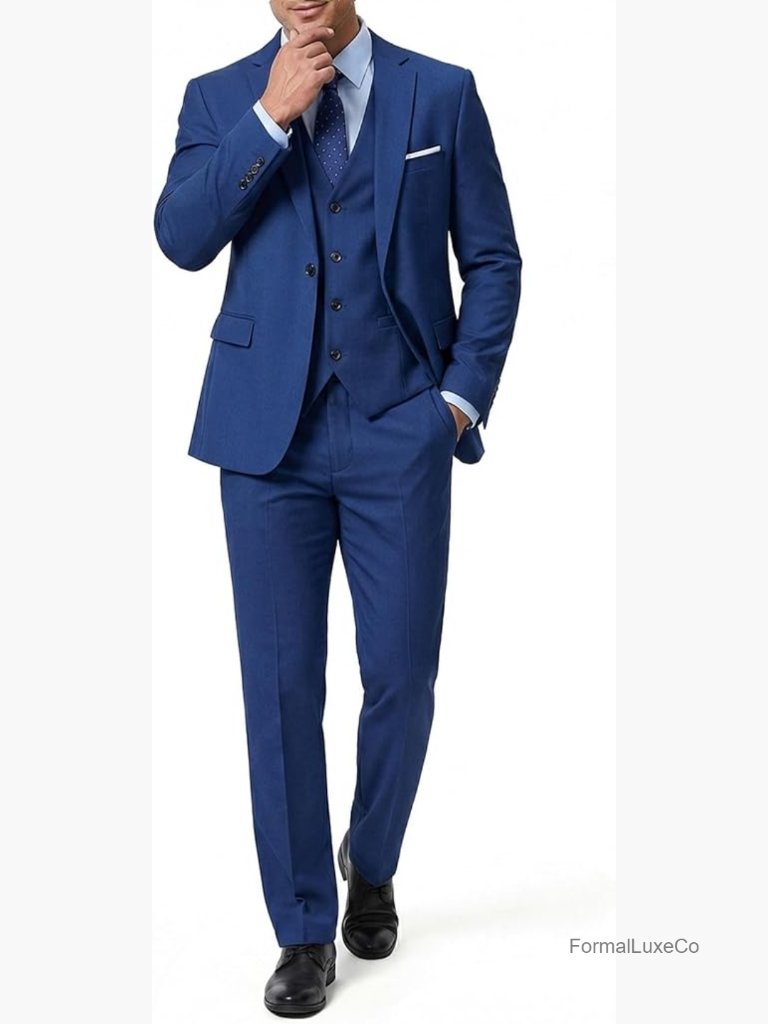Slim Fit Suit 3-Piece Blazer Vest Pant With Tie Wedding